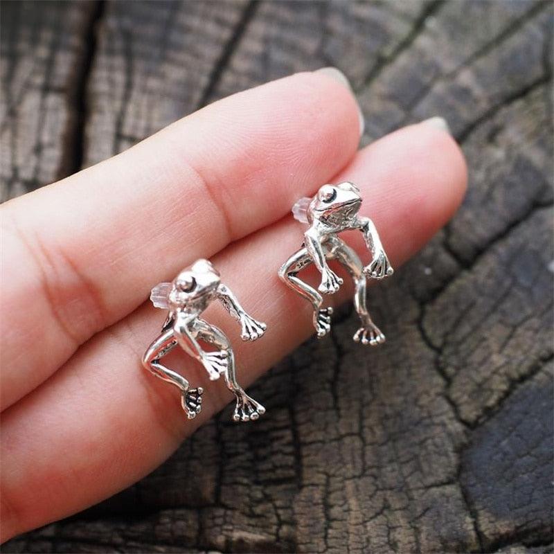 Cute Frog Earrings For Women Girls Animal Gothic Stud Earrings Piercing Female Korean Jewelry Brincos - ItemBear.com