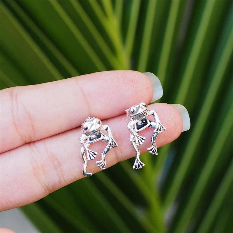 Cute Frog Earrings For Women Girls Animal Gothic Stud Earrings Piercing Female Korean Jewelry Brincos - ItemBear.com