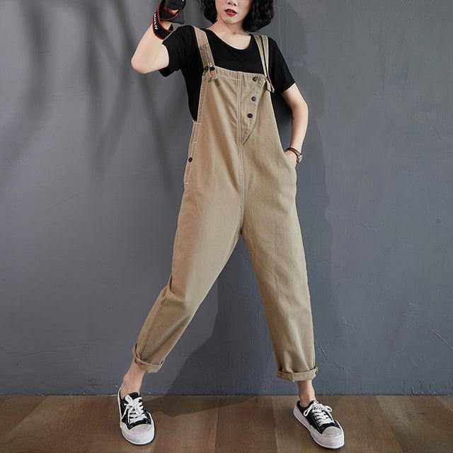 Denim Plus Size Suspender Jumpsuit - ItemBear.com