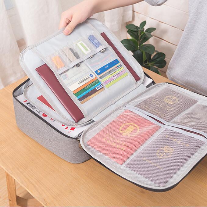 Document Organizer Briefcase A4 Folder Holder Men's Women's Bag Cover Purse Passport Home Safe Functional File Storage Case - ItemBear.com