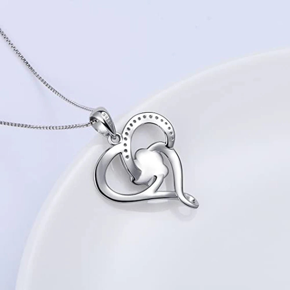 Dog Footprints Heart Necklace - ItemBear.com