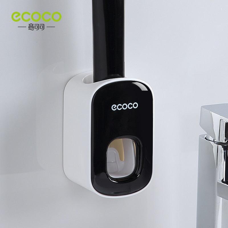 ECOCO Automatic Toothpaste Dispenser Wall Mount Bathroom Bathroom Accessories Waterproof Toothpaste Squeezer Toothbrush Holder - ItemBear.com