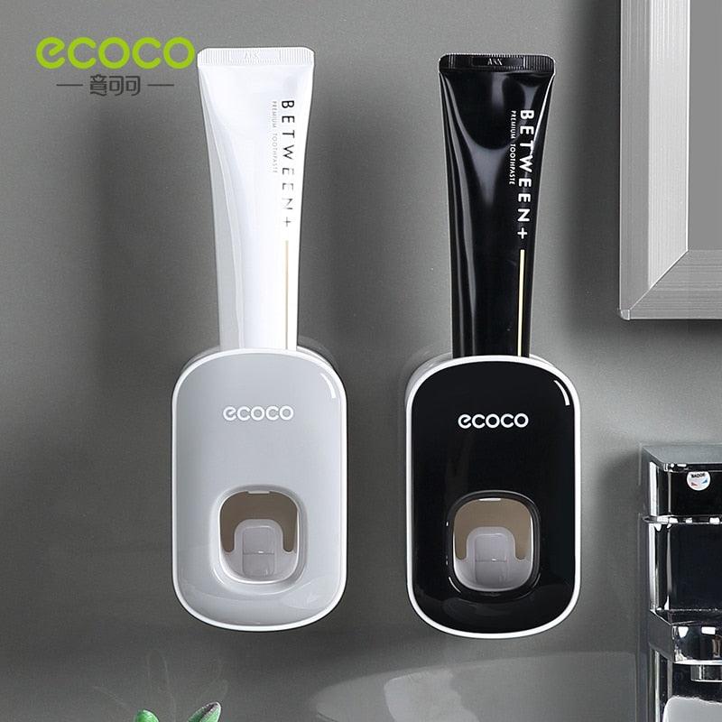 ECOCO Automatic Toothpaste Dispenser Wall Mount Bathroom Bathroom Accessories Waterproof Toothpaste Squeezer Toothbrush Holder - ItemBear.com