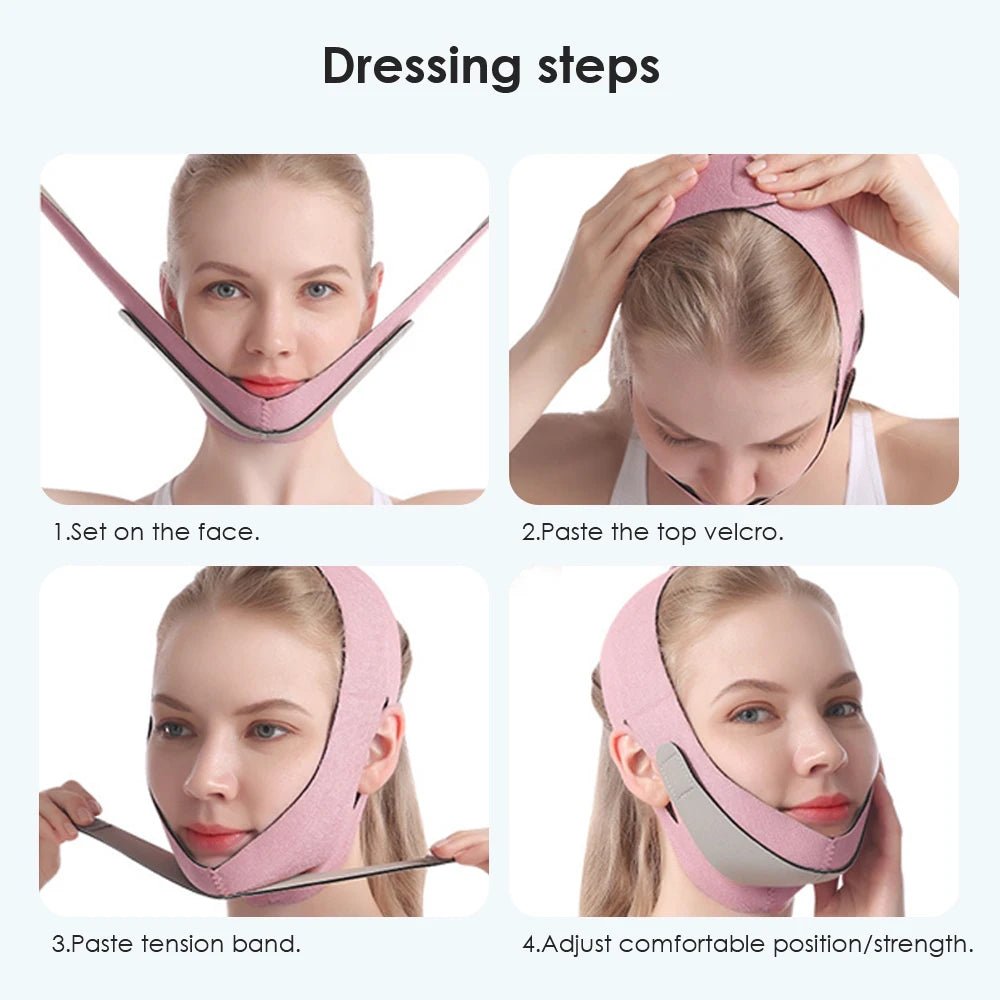 Elastic Face Lifting Belt Sleep Face V Shape Facial Slimming Bandage Shape Lift Reduce Double Chin Face Thin Band Face Strap - ItemBear.com