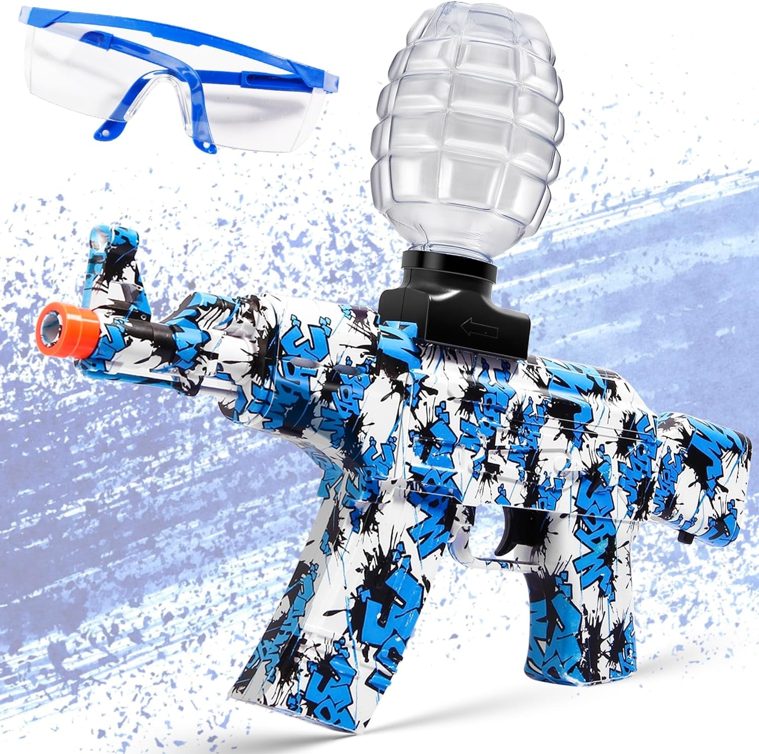 Electric Gel Ball Blaster, AKM - 47 Gel Ball Blaster Automatic, for Outdoor Activities - Shooting Team Game, Blue - ItemBear.com