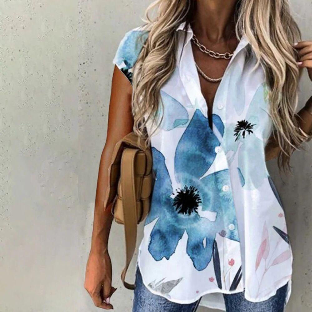 Elegant Loose Women Shirts Fashion Shirts Women Print Casual Tops Ladies - ItemBear.com