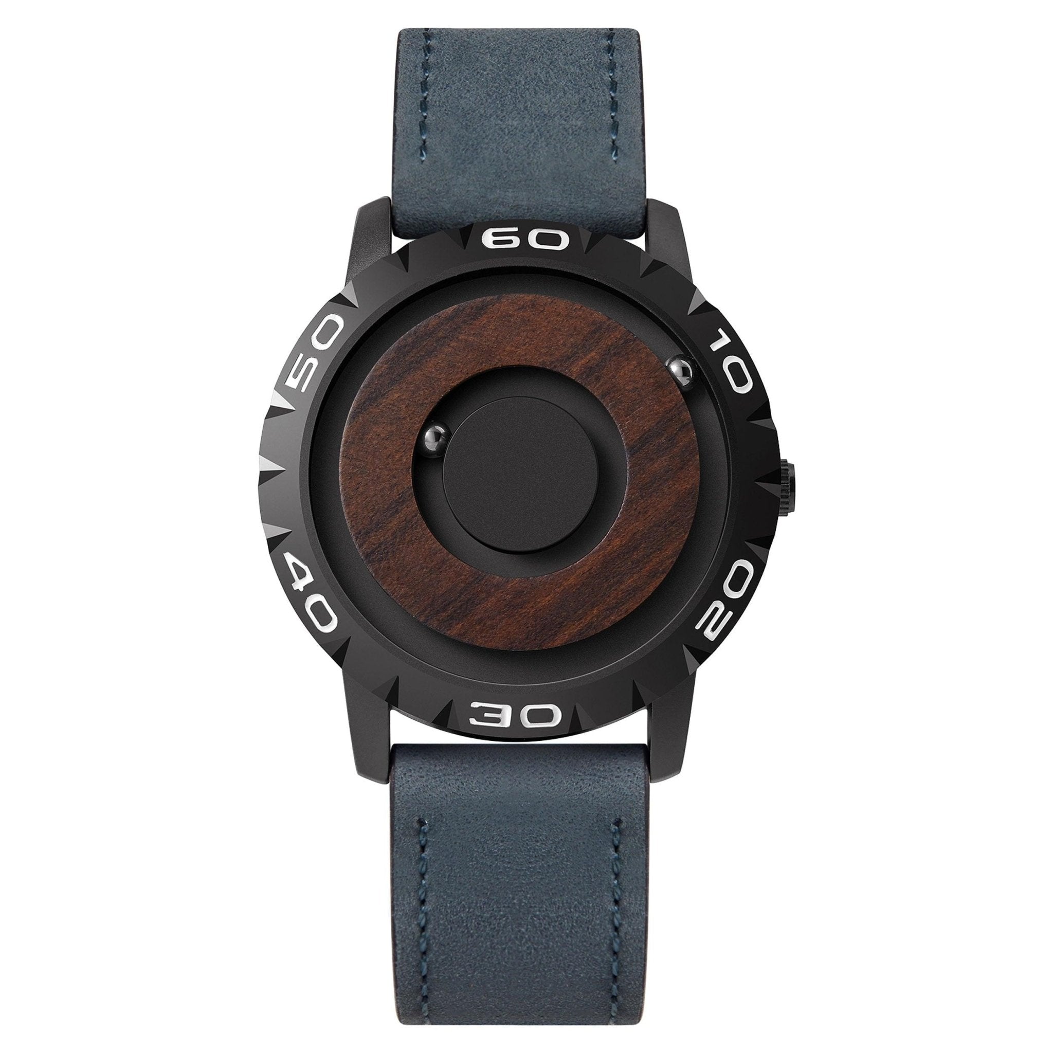 Eutour Original Iron Ball Magnetic Pointer Concept Quartz Unusual Men's Watch Fashion Rubber Strap - ItemBear.com