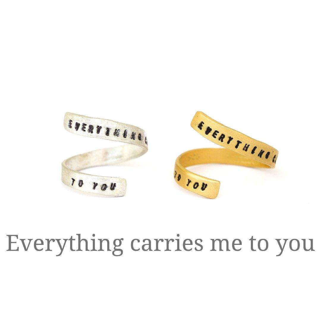 "Everything carries me to you" -Pablo Neruda Wrap Ring - ItemBear.com