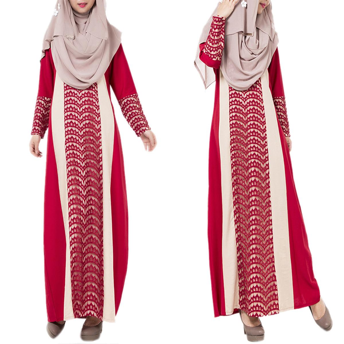 Factory direct supply new Arab Muslim robe ethnic long skirt lace dress Middle East clothing 020 - ItemBear.com