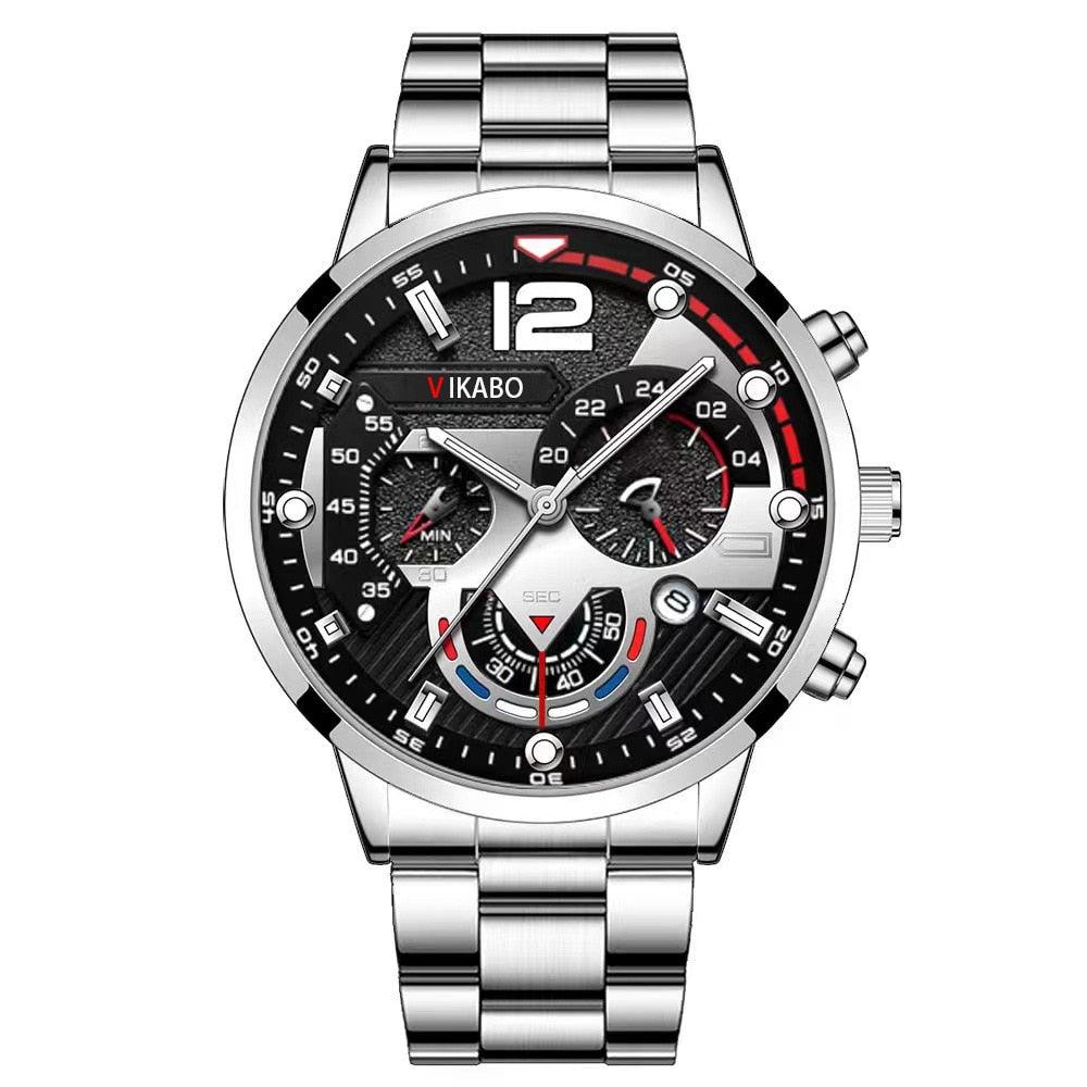 Fashion Mens Watches Luxury Stainless Steel Quartz Wristwatch Calendar Luminous Clock Men Business Casual Watch Reloj Hombre - ItemBear.com