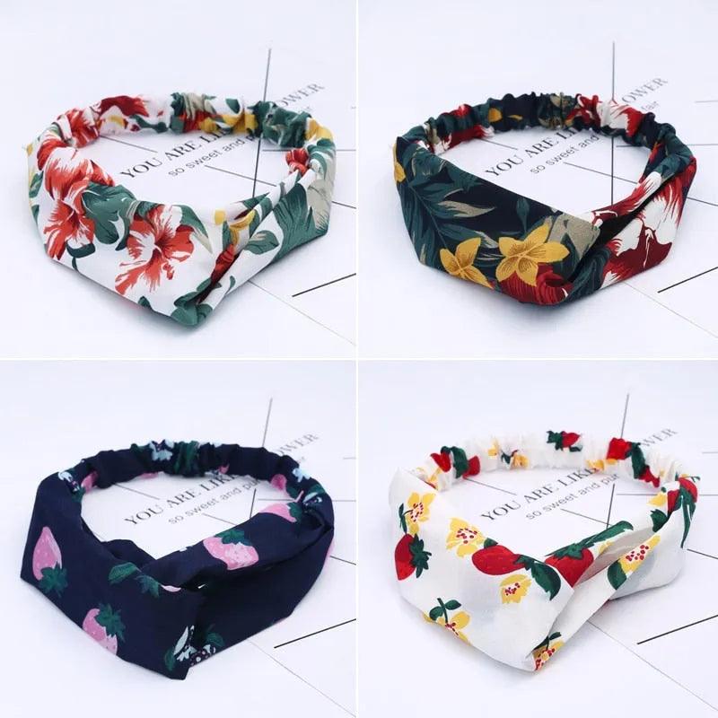 Fashion Women Girls Summer Bohemian Hair Bands Print Headbands Vintage Cross Turban Bandage Bandanas HairBands Hair Accessories - ItemBear.com