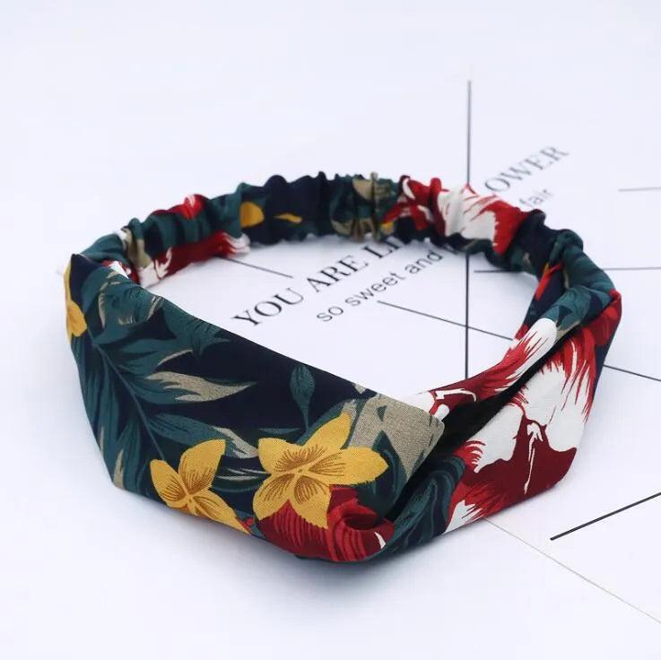 Fashion Women Girls Summer Bohemian Hair Bands Print Headbands Vintage Cross Turban Bandage Bandanas HairBands Hair Accessories - ItemBear.com