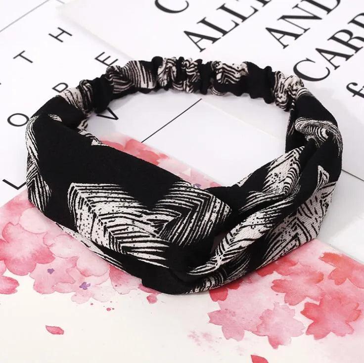 Fashion Women Girls Summer Bohemian Hair Bands Print Headbands Vintage Cross Turban Bandage Bandanas HairBands Hair Accessories - ItemBear.com