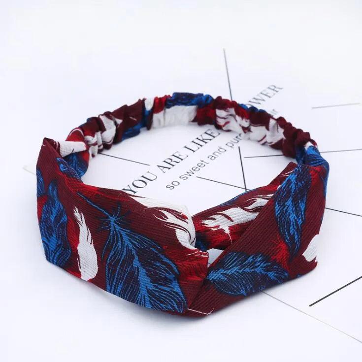 Fashion Women Girls Summer Bohemian Hair Bands Print Headbands Vintage Cross Turban Bandage Bandanas HairBands Hair Accessories - ItemBear.com