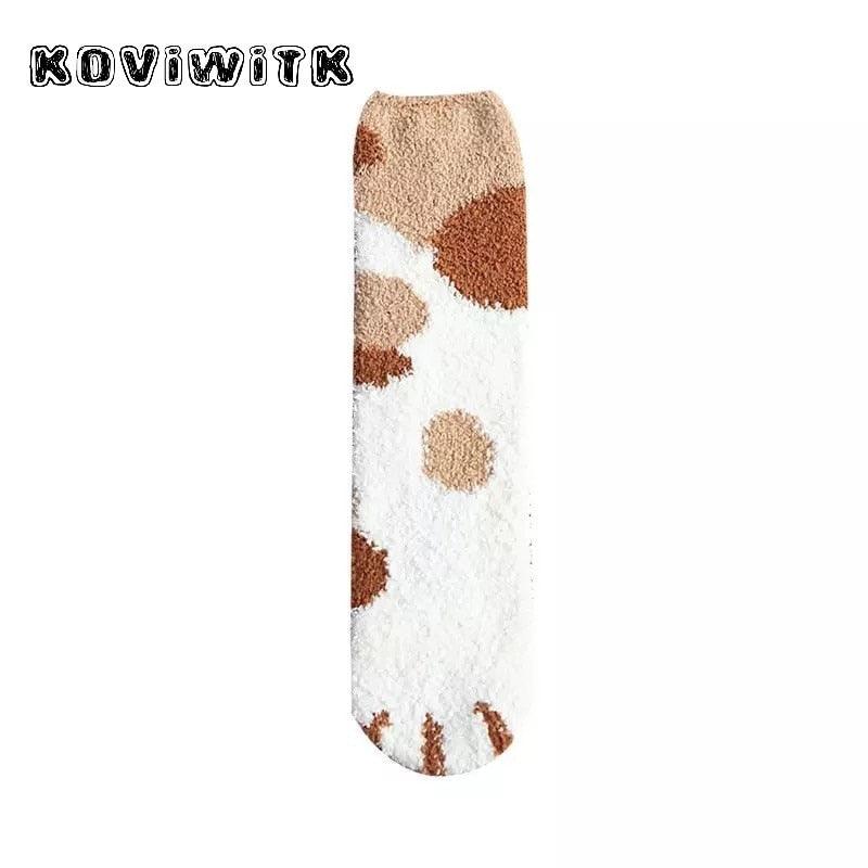 Fashion womens Cats Paw stripe 3d Socks Cute Funny Thick Girls Cartoon Animal Fingers Sock Hosiery Toe Zebra/Tiger/Cat Foot Sox - ItemBear.com