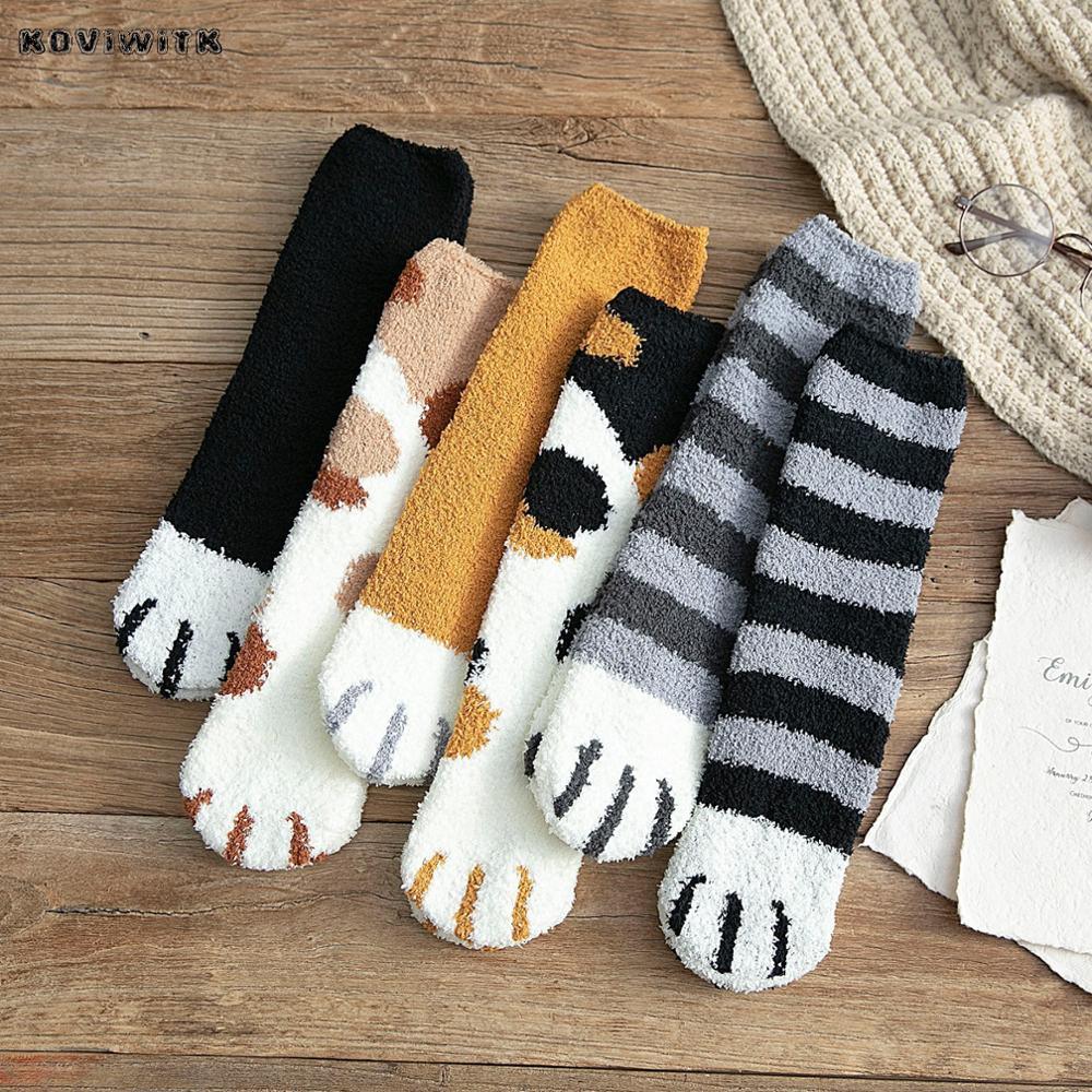 Fashion womens Cats Paw stripe 3d Socks Cute Funny Thick Girls Cartoon Animal Fingers Sock Hosiery Toe Zebra/Tiger/Cat Foot Sox - ItemBear.com