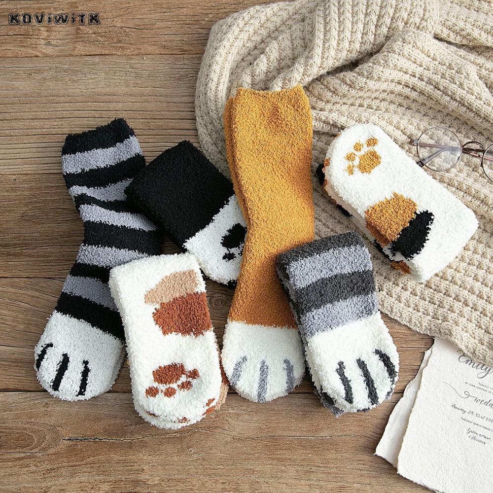 Fashion womens Cats Paw stripe 3d Socks Cute Funny Thick Girls Cartoon Animal Fingers Sock Hosiery Toe Zebra/Tiger/Cat Foot Sox - ItemBear.com