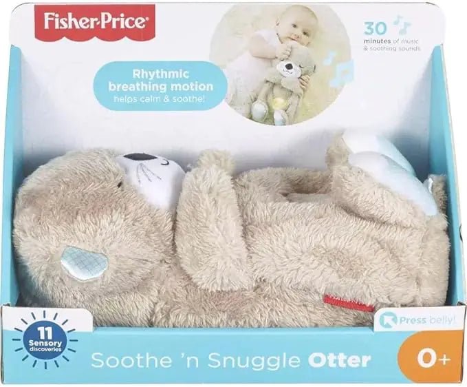 Fisher-Price Sound Machine Soothe 'n Snuggle Otter Portable Plush Baby Toy with Sensory Details Music Lights & Rhythmic Breathing Motion - ItemBear.com