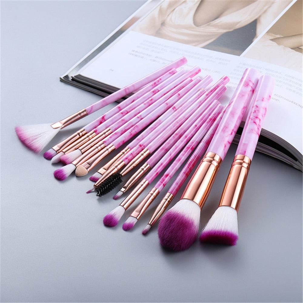 FLD 5/15Pcs Makeup Brushes Tool Set Cosmetic Powder Eye Shadow Foundation Blush Blending Beauty Make Up Brush Maquiagem - ItemBear.com