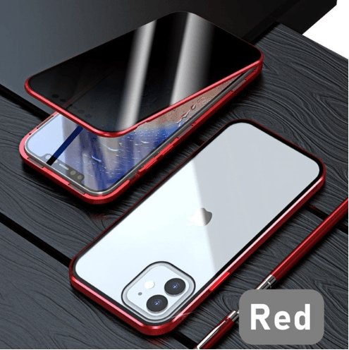 Glass Privacy Metal Phone Case For iPhone 14 - ItemBear.com