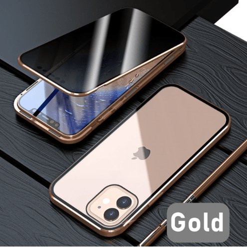 Glass Privacy Metal Phone Case For iPhone 14 - ItemBear.com