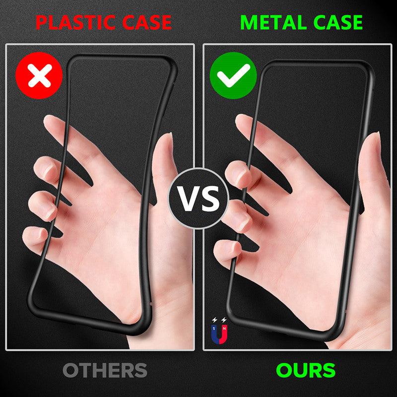 Glass Privacy Metal Phone Case For iPhone 14 - ItemBear.com