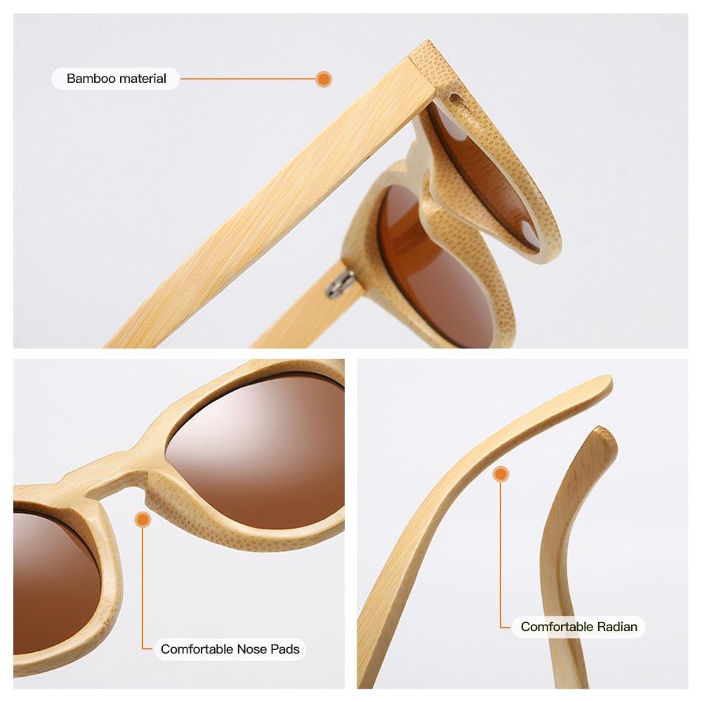 GM Bamboo Sunglasses Men Wooden Sunglasses Women Brand Designer Vintage Wood Sun Glasses Oculos de sol masculino - ItemBear.com