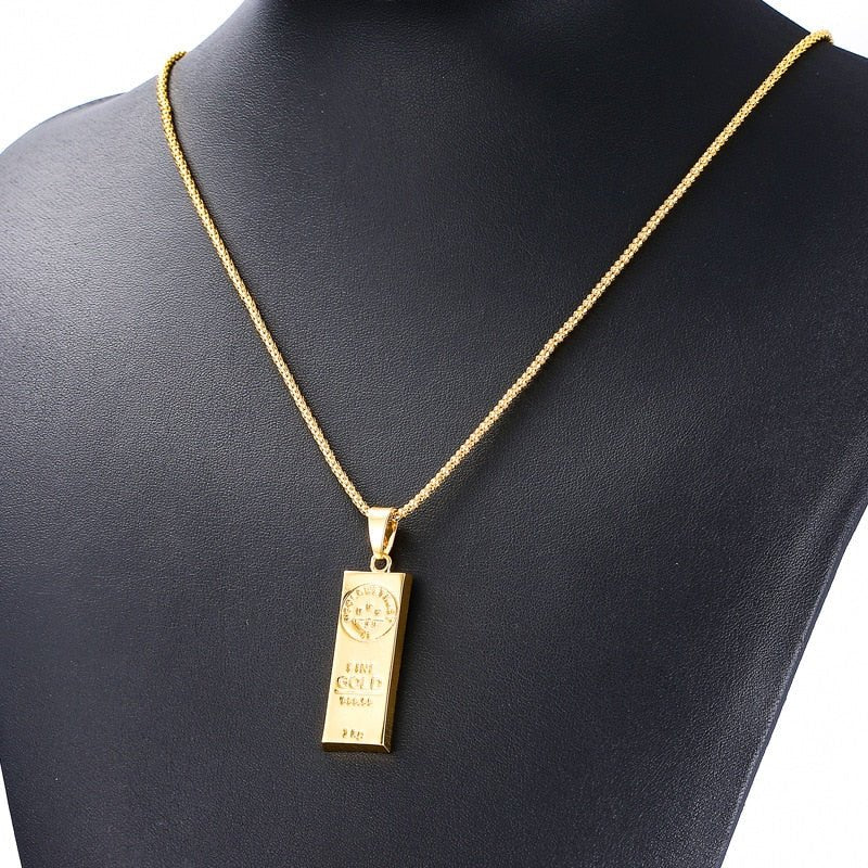 Gold Color Bar Necklace - ItemBear.com