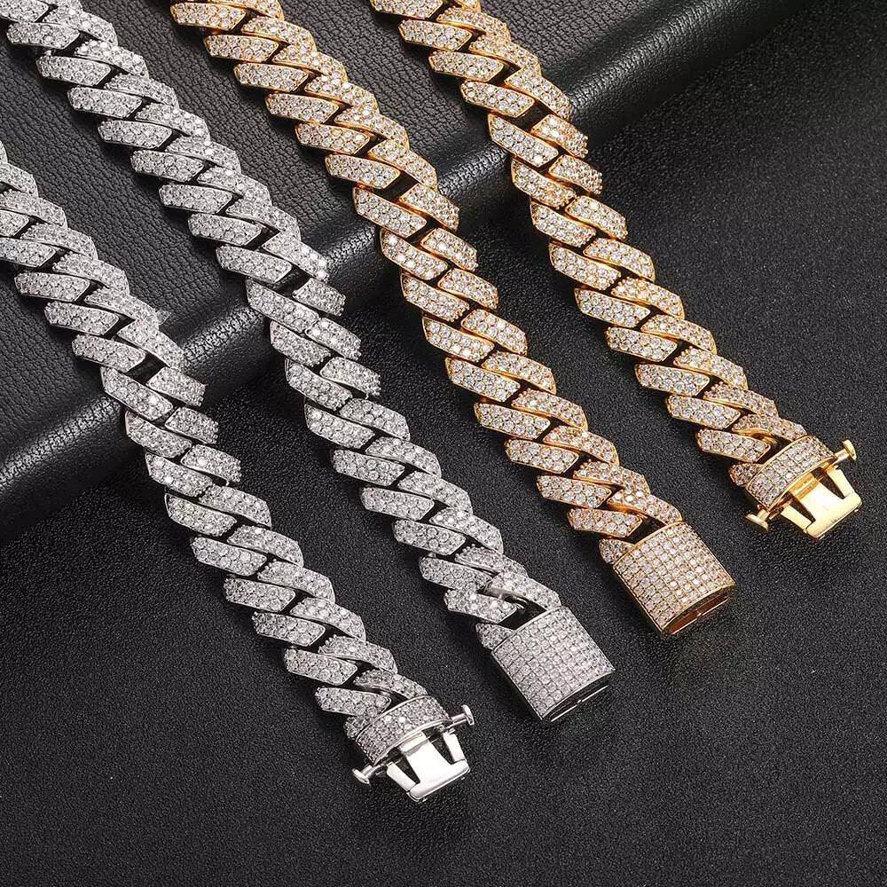 Gold Plated Iced Out Chain for Men and Women Cuban Chain Necklace - ItemBear.com