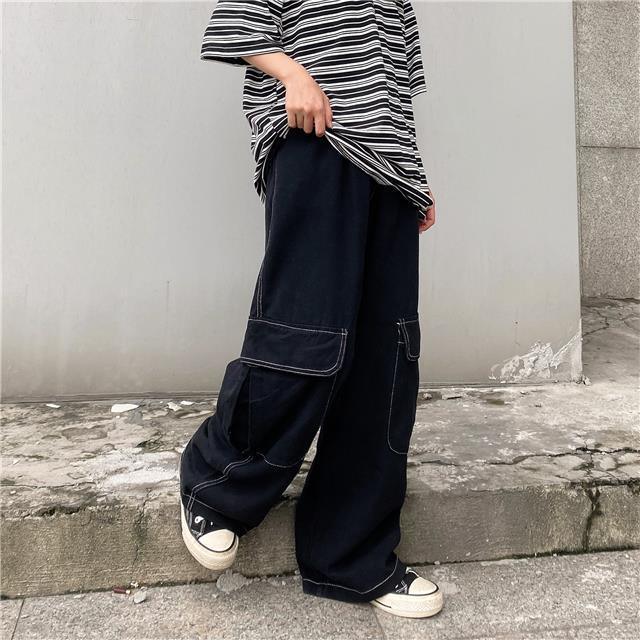 Goth Oversize Pocket Decor Cargo Pants - ItemBear.com