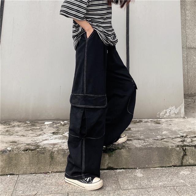 Goth Oversize Pocket Decor Cargo Pants - ItemBear.com