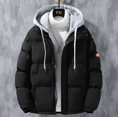 Men's Winter Hooded Windproof Thickened Cotton Jacket