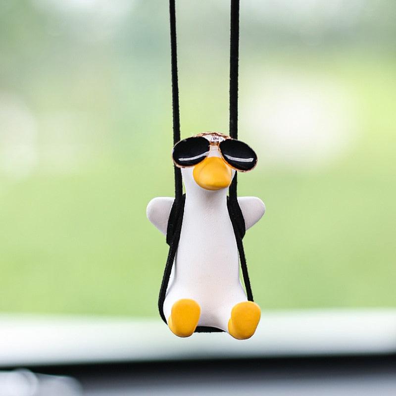 Gypsum Cute Anime Car Accessorie Swing Duck Pendant Auto Rearview Mirror Ornaments Birthday Gift Couple Accessorie Car Fragrance - ItemBear.com