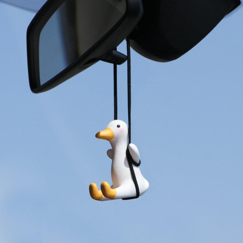 Gypsum Cute Anime Car Accessorie Swing Duck Pendant Auto Rearview Mirror Ornaments Birthday Gift Couple Accessorie Car Fragrance - ItemBear.com