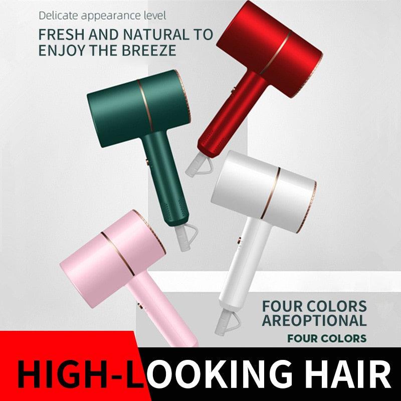 Hair Dryer Household Heating and Cooling Air Hair Dryer home Appliances High Power Blue Light Anion anti-static Modeling tools - ItemBear.com