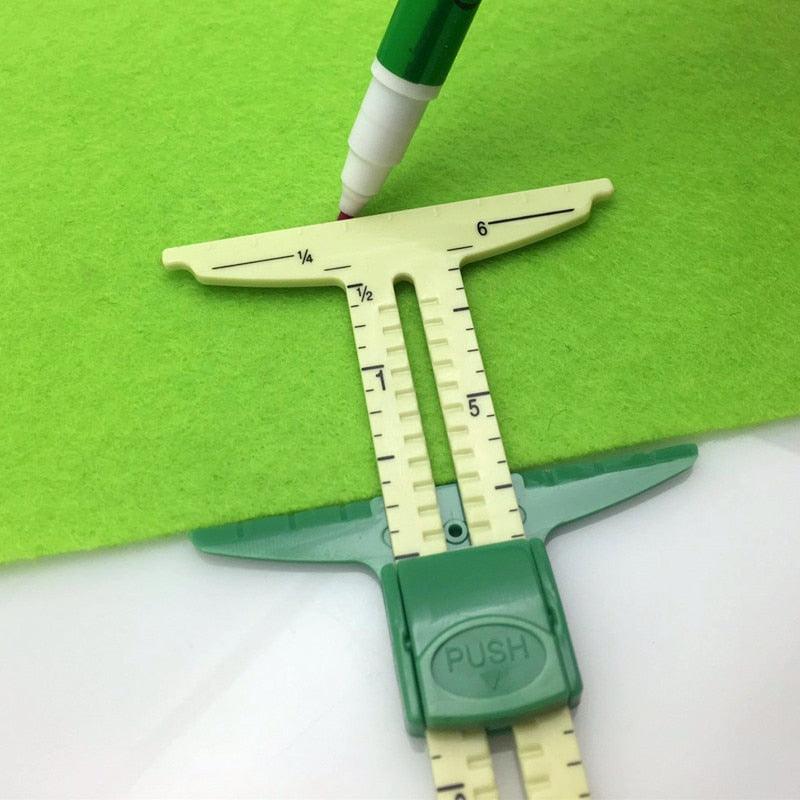 High Quality 5-IN-1 SLIDING GAUGE WITH NANCY Measuring Sewing Tool Patchwork Tool Ruler Tailor Ruler Tool Accessories Home Use - ItemBear.com