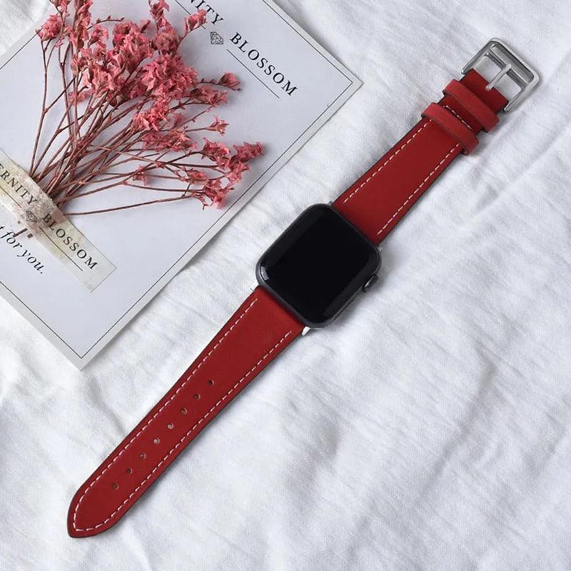 High quality Leather loop Band for iWatch 40mm 44mm Sports Strap Tour band for Apple watch 42mm 38mm Series 2 3 4 5 6 SE - ItemBear.com