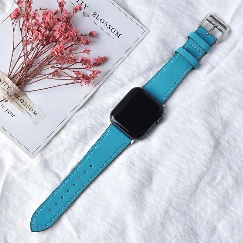 High quality Leather loop Band for iWatch 40mm 44mm Sports Strap Tour band for Apple watch 42mm 38mm Series 2 3 4 5 6 SE - ItemBear.com