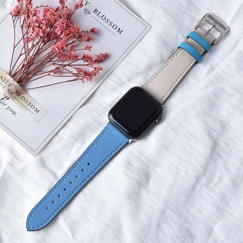 High quality Leather loop Band for iWatch 40mm 44mm Sports Strap Tour band for Apple watch 42mm 38mm Series 2 3 4 5 6 SE - ItemBear.com