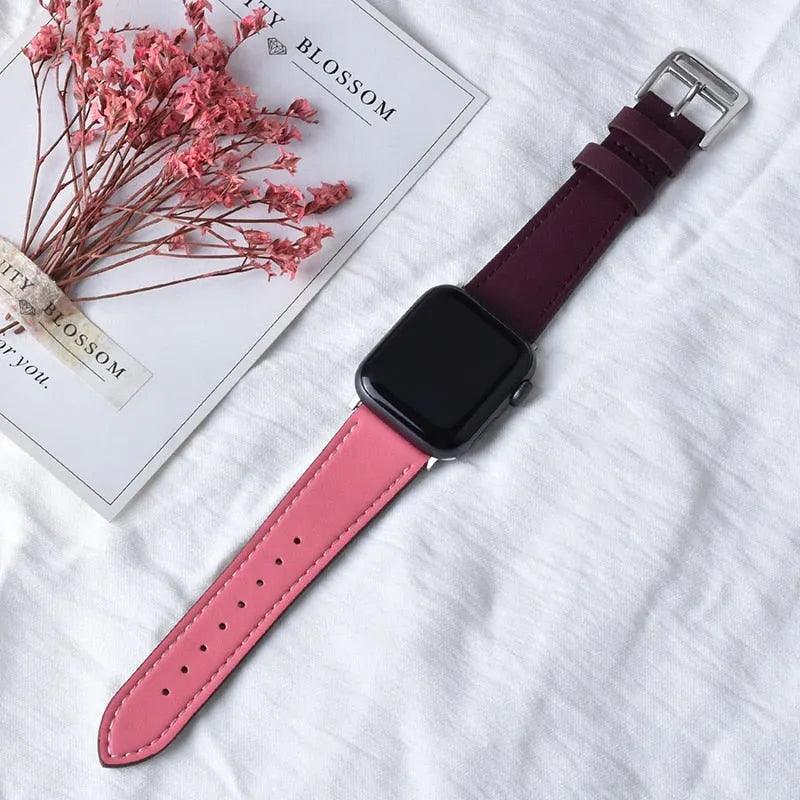 High quality Leather loop Band for iWatch 40mm 44mm Sports Strap Tour band for Apple watch 42mm 38mm Series 2 3 4 5 6 SE - ItemBear.com