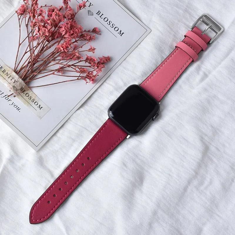 High quality Leather loop Band for iWatch 40mm 44mm Sports Strap Tour band for Apple watch 42mm 38mm Series 2 3 4 5 6 SE - ItemBear.com