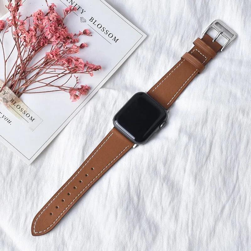 High quality Leather loop Band for iWatch 40mm 44mm Sports Strap Tour band for Apple watch 42mm 38mm Series 2 3 4 5 6 SE - ItemBear.com