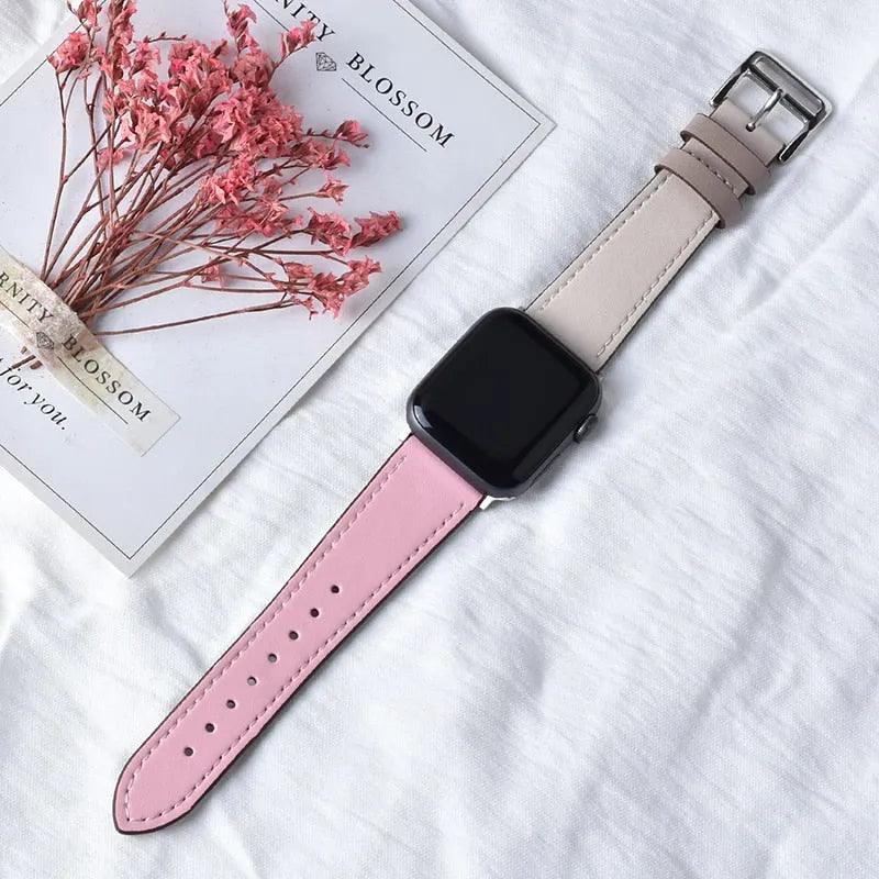 High quality Leather loop Band for iWatch 40mm 44mm Sports Strap Tour band for Apple watch 42mm 38mm Series 2 3 4 5 6 SE - ItemBear.com