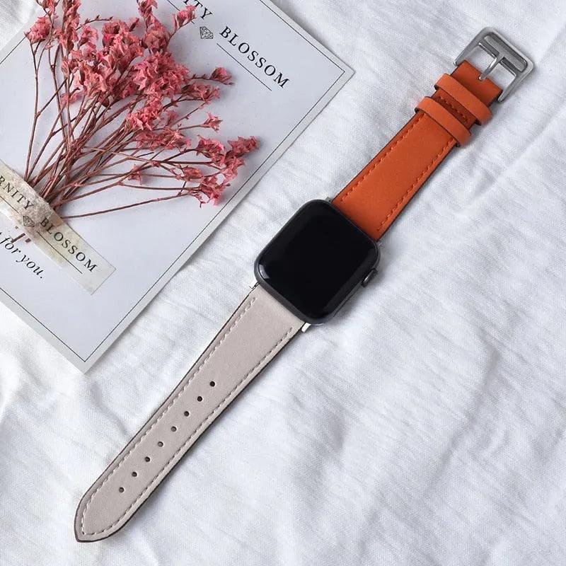 High quality Leather loop Band for iWatch 40mm 44mm Sports Strap Tour band for Apple watch 42mm 38mm Series 2 3 4 5 6 SE - ItemBear.com