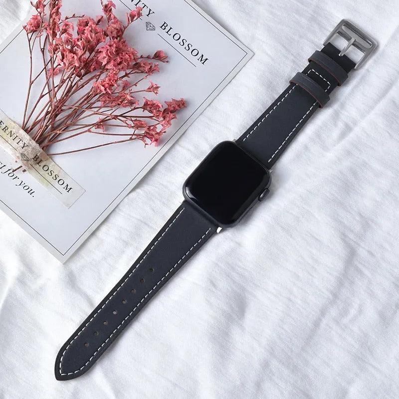 High quality Leather loop Band for iWatch 40mm 44mm Sports Strap Tour band for Apple watch 42mm 38mm Series 2 3 4 5 6 SE - ItemBear.com