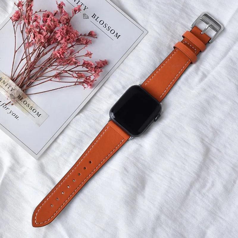 High quality Leather loop Band for iWatch 40mm 44mm Sports Strap Tour band for Apple watch 42mm 38mm Series 2 3 4 5 6 SE - ItemBear.com