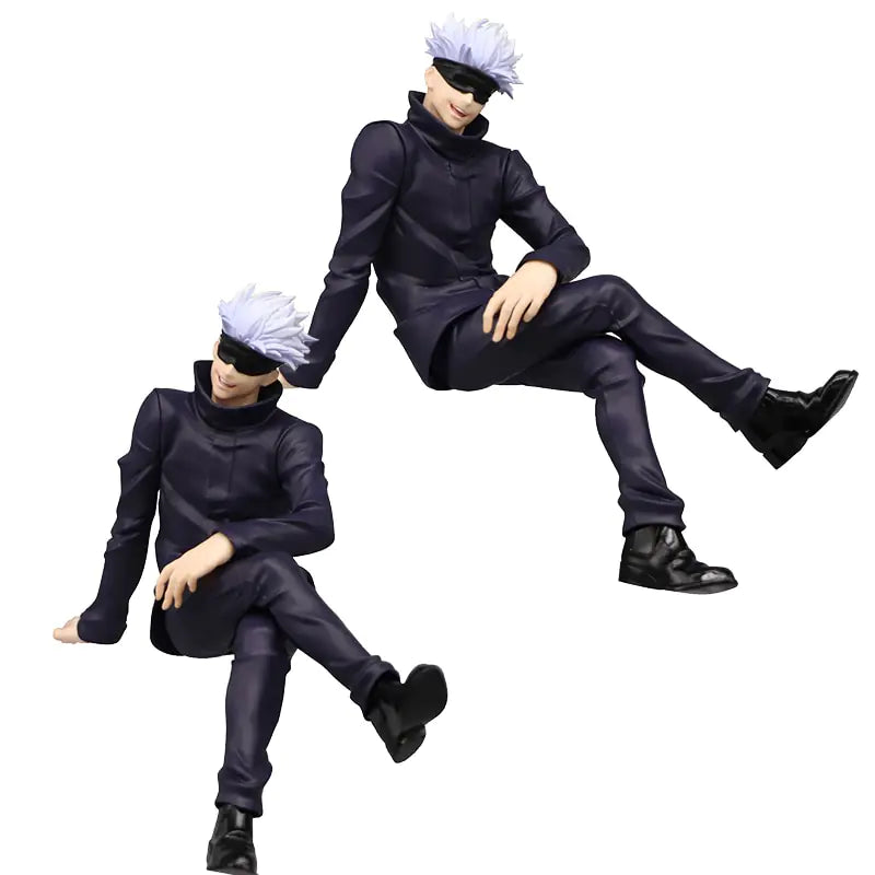 15CM Figure Anime Jujutsu Kaisen Gojo Satoru Sitting Pressed Noodles Model Dolls Toy Gift Collect Boxed PVC Material