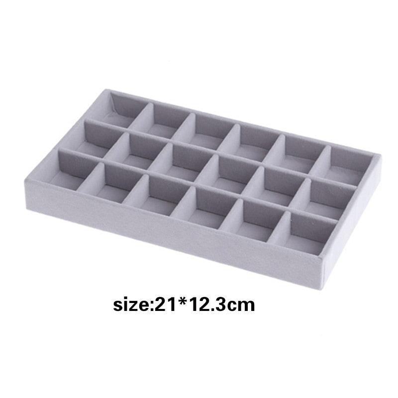 Hot Sales Fashion Portable Velvet Jewelry Ring Jewelry Display Organizer Box Tray Holder Earring Jewelry Storage Case Showcase - ItemBear.com