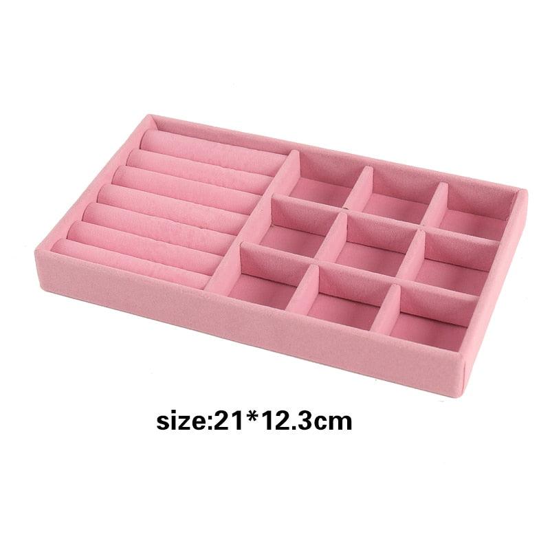 Hot Sales Fashion Portable Velvet Jewelry Ring Jewelry Display Organizer Box Tray Holder Earring Jewelry Storage Case Showcase - ItemBear.com