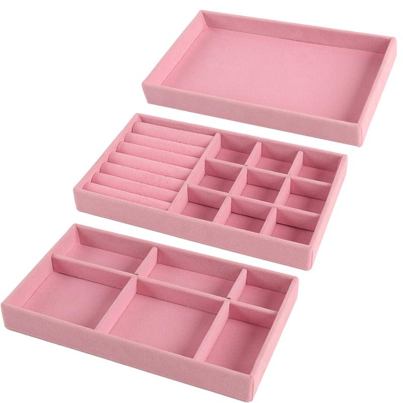 Hot Sales Fashion Portable Velvet Jewelry Ring Jewelry Display Organizer Box Tray Holder Earring Jewelry Storage Case Showcase - ItemBear.com